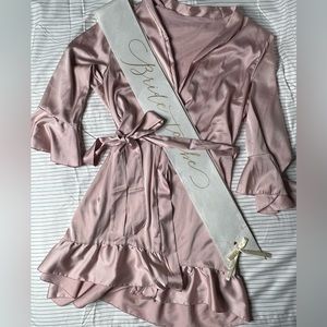 Silk Robe and Bride to Be Sash